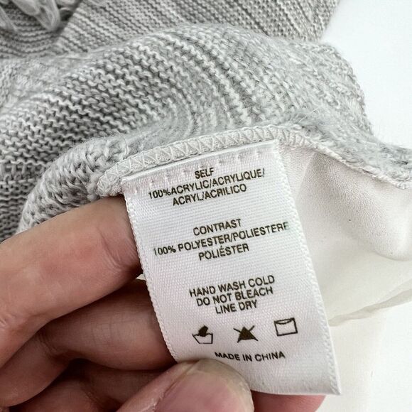 Anthropologie Sunday In Brooklyn Medium M Gray Fringe Lace Pullover Sweater Top - Picture 5 of 5